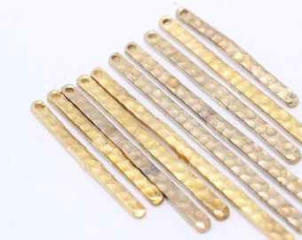 10 Pcs (30,38,48) Raw Brass Bar, Stamping Bar , Connector Bar , Bar Necklace, Hammered Bar, Bar link , SOM