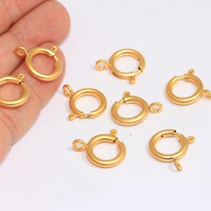 14 mm 24k Matt Gold Federverschluss, runde Goldverschluss, Federverschluss, hochwertige Verschluss, Karabinerverschluss, vergoldetes Zubehör, BRT422