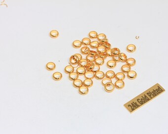 25 Pcs 6mm 24k Shiny Gold Closed Ring, Gold Rings, Circle Charms, Tube Beads, Connector Ring,  BRT197