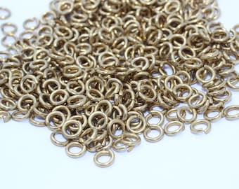 500 Pcs 17 Ga 6mm Raw Brass Jump Rings, Connecteur en laiton brut, Bagues à saut ouvert, vrac raw brass jump rings, bijoux fabrication fournitures, HFJ, HLS10