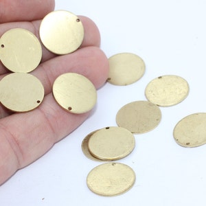 100 Pcs 20mm Raw Brass Round Charms, Round Disc, Personalized Disc, Stamping Tag, Raw Brass Coins, Medallion, Raw Brass Findings, PD, AC24