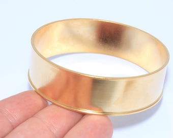 24k Matte Gold Plated Inlay Bracelet, Brass Cuff (66mm), SBS, CHK114-1