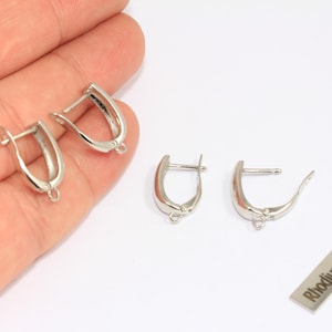 12x15mm Rhodium Plated Earrings, Lever Back Earrings, Lever Back Ear Hooks, Earring Findings, Earrings, Silver Plated Findings, CHK103-5