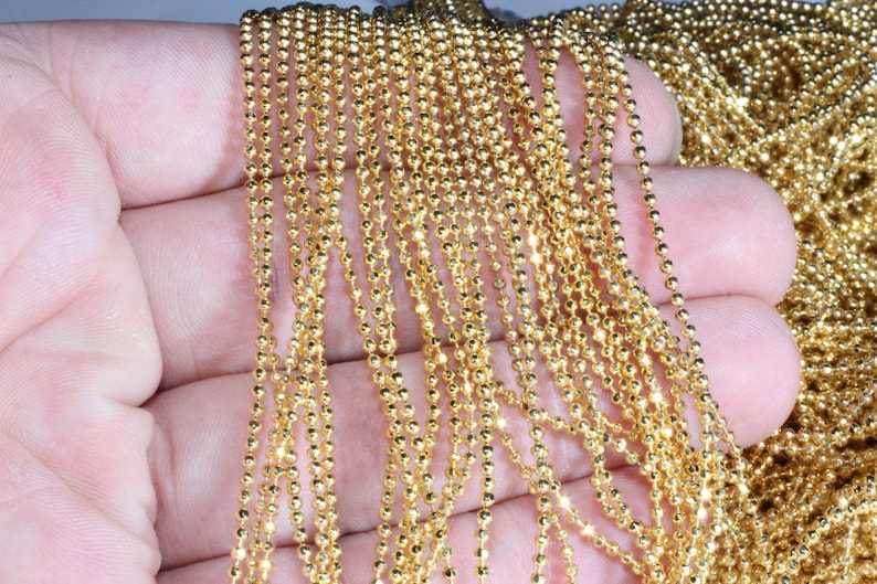 15mm 24k Shiny Gold Ball Chain Faceted Ball Chain Bulk Etsy