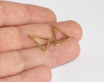 16x18mm 24k Shiny Gold Triangle Charms, Bracelet Connector, Dainty Charms, Triangle Beads, Geometric Charms, Gold Plated Findings, MLS839
