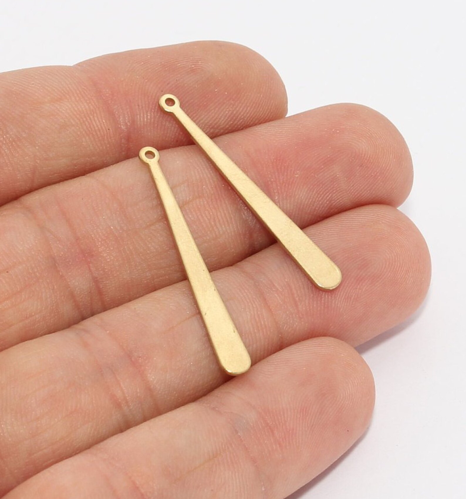 100 Pcs 4x35mm Raw Brass Bar Charms Long Drop Pendant Etsy