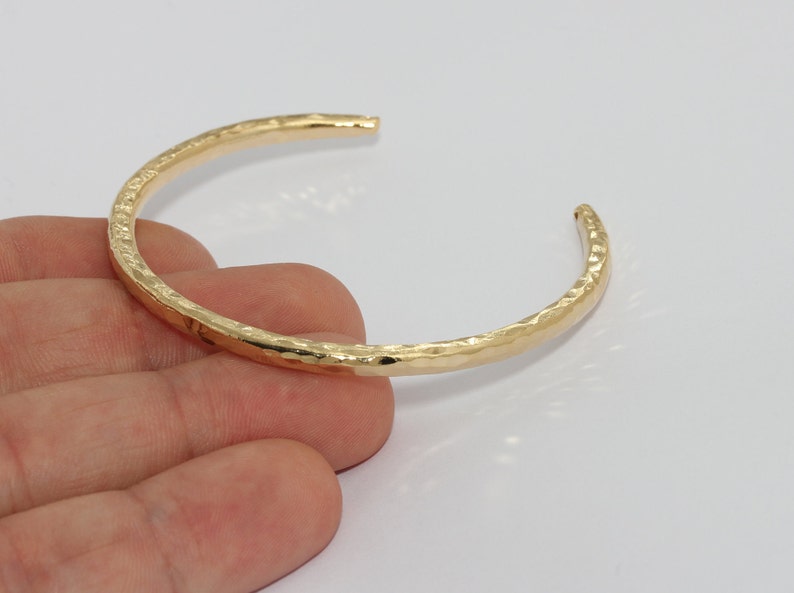 3,5 mm 24k glänsande hamrat armband i guld, armband med öppen manschett, stapelbart guldarmband, minimalistisk manschett, förgyllda detaljer, CHK224 bild 5