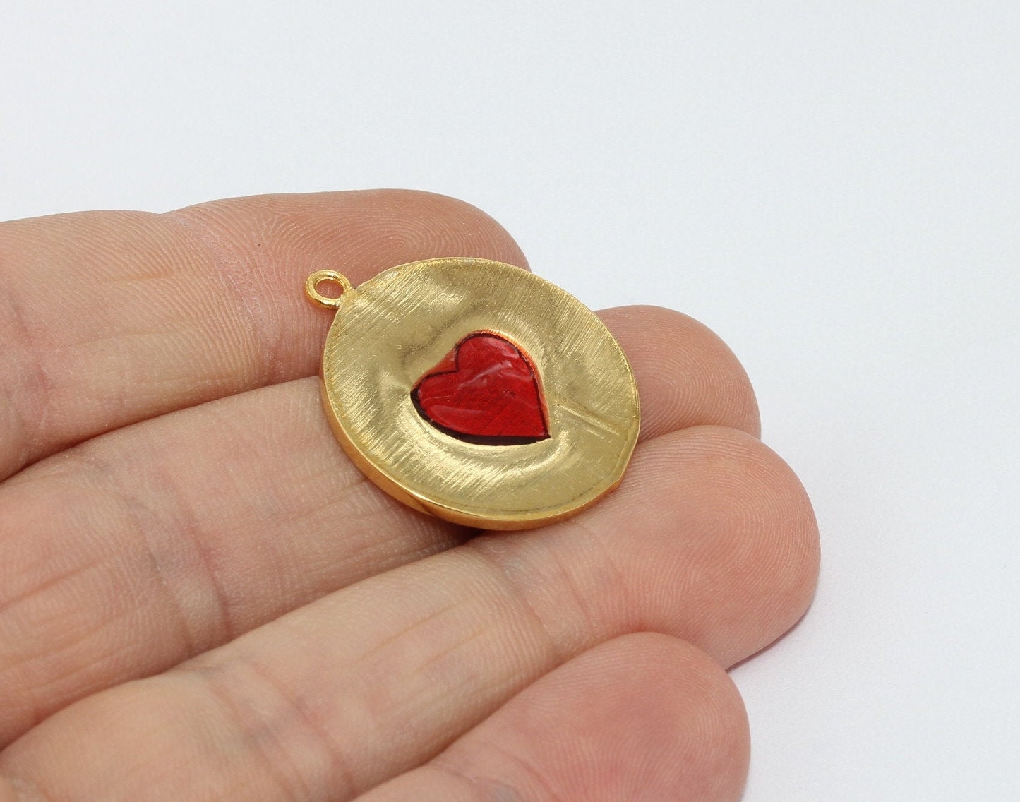 10PCS Shiny Gold Plated Heart Pendant Heart Necklace Charm Love Pendant Heart Medallion Gold Heart Pendant Heart Charm