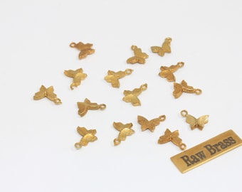 5 Pcs 7x9mm 22k Raw Brass Butterfly Charms, Mini Charms, Butterfly Pendant, Bracelet Beads, Butterfly Jewelry, SOM24