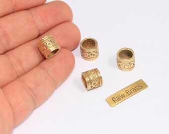 Perline tubolari in ottone grezzo 9,5 x 10 mm, misura interna 7,5 mm, perline rustiche, perline per braccialetti, tubi, perline distanziatrici, componenti in ottone grezzo, SOM214