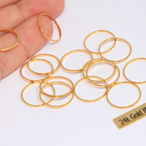 17mm 24k Shiny Gold Closed Ring, Connectors, Circle Connector, Round Connector, Gold Plated Hoops, Gold Plated Findings, XP164