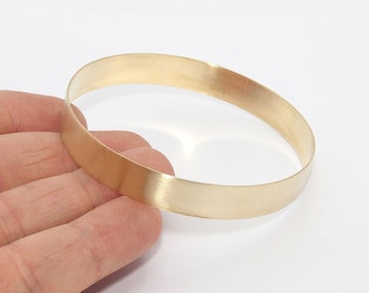 5 PC 10mm Raw Brass Bracelet, Flat Bracelet Bangle, Impilamento Braccialetti, Bracciale Semplice, Bracciali Dangle, Braccialetti in ottone grezzo, SFT, TFK6-2