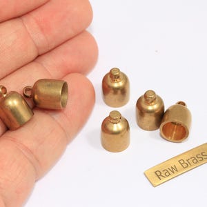 Raw Brass Bead Caps, Inner Size 8,3mm End Caps, Cord End, Cord Tip, Tassel End Caps, Round End Cap, Raw Brass Findings, BRT490-7