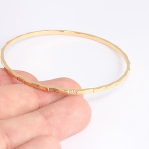 63mm 24k Glänzendes Gold Armband, Gehämmertes Armband, Handgemachtes Armband, Stapelarmband, Armband Armreif, Vergoldete Armbänder, CHK681-2