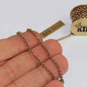 2,4mm Raw Brass Rolo Chain, Soldered Chain, Bulk Lot Chain, Belcher Chain, Raw Brass Rolo Chains, Raw Brass Findings, SRC, THE91