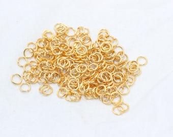 50 Pcs 23 Ga 4mm 24k Shiny Gold Jump Rings, Gold Connector, Open Jump Rings, Bulk Gold Jump Rings, Jewelry Making Supplies, FFJ, CHK496