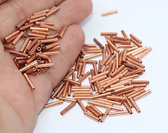 100 Pcs 2x10mm Copper Tubes , Tube Bar , Tube Beads, Tubes , Tube Bar, Rod , TBR25