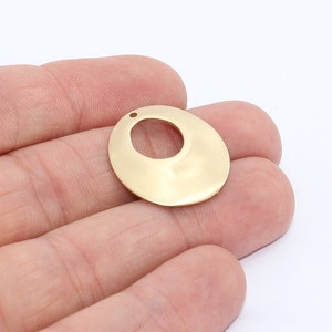 22mm Raw Brass Hoop Pendant, Hoop Necklace Charms, Brass Charm, Brass Pendant, Hoop Earrings, Charms, Raw Brass Findings, EYM35