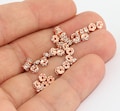 4mm Rose Gold Cz Beads, Spacer Beads, Zircon Beads, Rondelle Beads, Rhinestone Beads, Bracelet Beads, Rose Gold Plated Findings, ROSE500