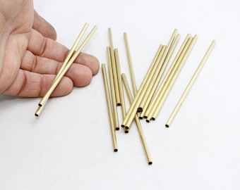 10 Pcs 3x100mm Raw Brass Tube Beads, Tubes, Round Tube Beads, TBR62
