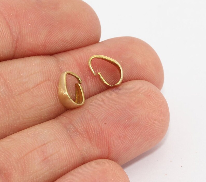 Pendant Connector 9mm Raw Brass Pinch Bails Bail Pendant Holder Pendant Bails NBP MTE916 Raw Brass Findings Charm Pinch Bails