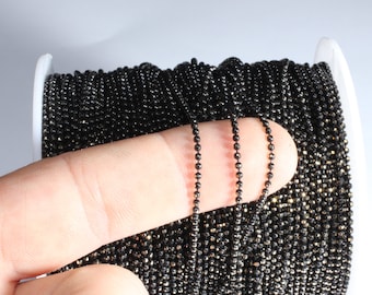 9,9 Feet 1,5mm Black Plated Ball Chain, Faceted Ball Chain, Bulk Chains, Lace Ball Chain, Bead Chain, Black Plated Findings, HBC, BXB82