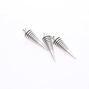 7x27mm Antique Silver Spike Charms, Long Bar, Spike Pendant, Pendant Charms, Spike Cones, Mens Jewelry, Silver Plated Findings, MR, KSM59