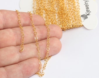 3 mm glänzende Vergoldete Rolo Kette, Messing Kabelkette, Schütt Schmuckzubehör, TCH, BOXB54-2
