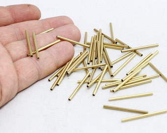 100 Pcs 2x30mm Raw Brass Tubes, Tube Beads, Long Tube Beads, Round Tubes, Bracelet Tubes, Spacer Tubes, Raw Brass Findings, TT, TBR51