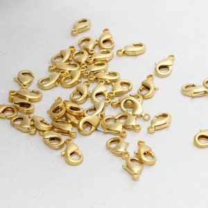10 Pcs 12mm 24k Matt Gold Claw Clasp, Lobster Claw Clasp, Necklace Closures, Jewelry Making Supplies, Gold Plated Findings, TLC, CHK482