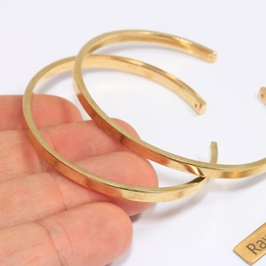 3,5mm Raw Brass Flat Bracelet Bangle, Raw Brass Stacking Cuff Bracelet, Adjustable Raw Brass Bracelet, Handmade Bracelets, XP88