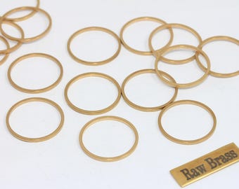 20mm Raw Brass Closed Rings, Connector Charms, Circle Connector, Simple Rings, Raw Brass Hoops, Raw Brass Findings, TCL, CHK376