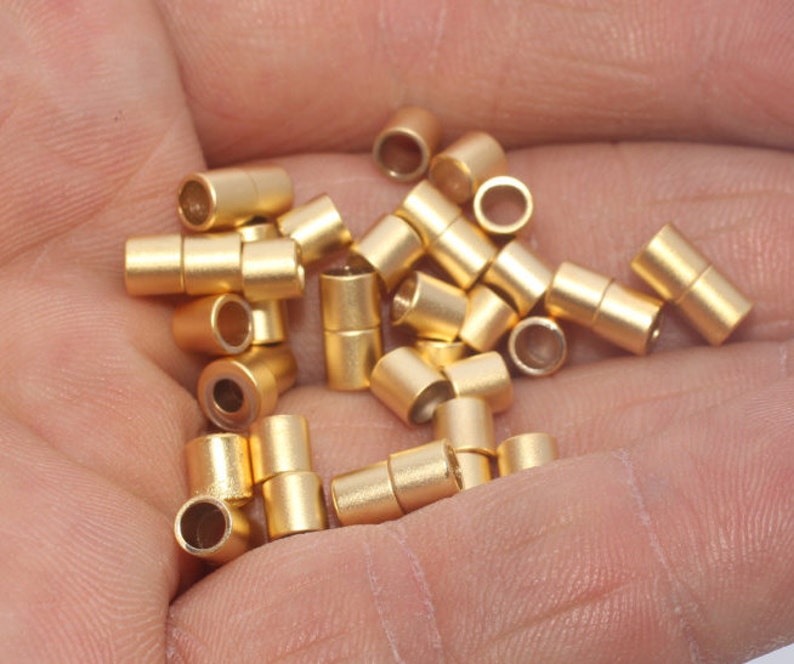 10 Pcs 4x4mm 24K Matt Gold Spacer Tubes Tiny Spacer Tubes Etsy