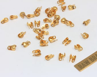 Raw Brass Ball Chain Crimps, Chain Connector, Fits 2mm Ball Chain, Ball Chain Clasp, OBD, BXB500
