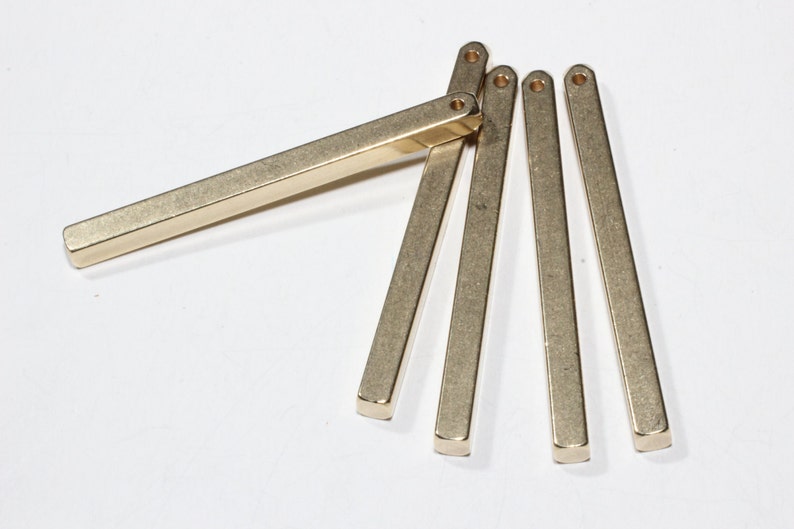 Personalized Bar 10 Pcs 4x50mm Raw Brass Bar Stamping Bar Raw Brass Findings Bar Necklace Brass Bar Pendant Nameplate Bar PND11 BT