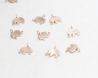 10 Pcs 8x10mm Rose Gold Elephant Charm, Tiny Elephant Charm, Elephant Pendant, Dainty Charms, Rose Gold Plated Findings, Charms, ROSE120