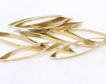 20 Raw Brass Oval Connectors, Jewelry Links (7x35mm), AE27