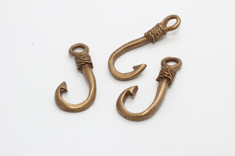 4 Pcs 12x28mm Antique Bronze Fish Hook Fishing Hook Clasp Etsy