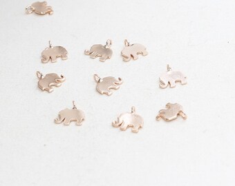 20 Pcs 8x10mm Rose Gold Elephant Charm, Tiny Elephant Charm, Elephant Pendant, Dainty Charms, Rose Gold Plated Findings, Charms, ROSE120