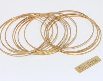 50mm Raw Brass Closed Rings, Circle Connectors, BXB453