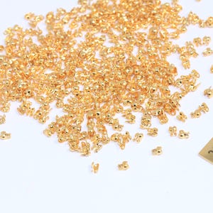 24k Shiny Gold Ball Chain Crimps, Fits 1mm Chain, Chain Connector, Ball Chain Clasp, Bead Tips, Cord Tips, Gold Plated Findings, CHK562