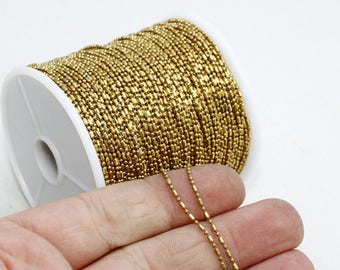 1mm Raw Brass Ball Chains, Satellite Chains, Beaded Chain, Brass Ball Chain, Bulk Lot Chain, Raw Brass Chains, OFC, BXB99