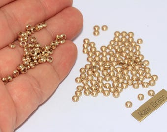 2x4mm Raw Brass Spacer Beads, Brass Spacers, Rondelle Beads, Round Brass Beads, Connector Beads, Raw Brass Findings, SLM793