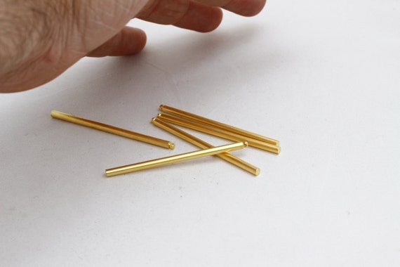 Bar Pendant 3x60mm Raw Brass Bars PND33 Bar Necklace Raw Brass Findings Long Bar Connectors Brass Jewelry Necklace Pendant
