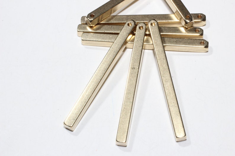 Personalized Bar 10 Pcs 4x50mm Raw Brass Bar Stamping Bar Raw Brass Findings Bar Necklace Brass Bar Pendant Nameplate Bar PND11 BT