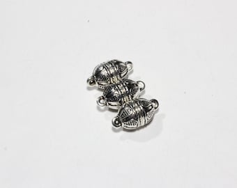 5 Sets 10x18mm Antique Silver Magnetic Clasps, Oval Magnetic Clasps, Magnetic Ball Clasps, Bracelet Clasps, Silver Plated Findings, PLS50