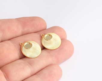 17x20mm 24k Shiny Gold Bezel Settings, Cabochon Settings, Round Settings, Pendant Settings, Earring Charms, Gold Plated Findings, SLM663