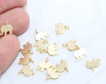 10 Pcs 8x10mm 24K Matt Gold Elephant Charm, Tiny Elephant Charm, Elephant Pendant, Dainty Charms, Gold Plated Findings, Charms, BRT244