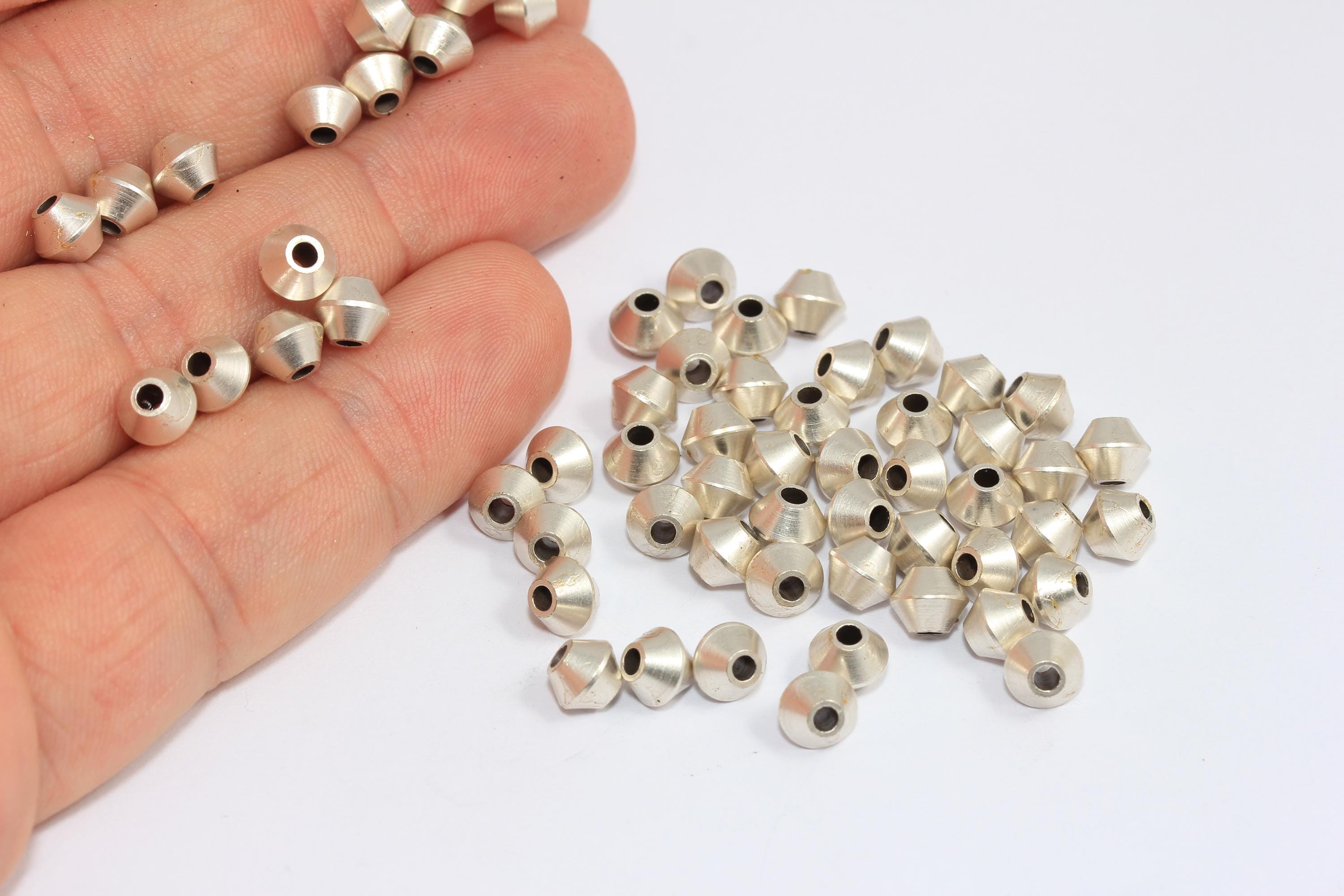 5 x 6.5 mm アンティークシルバーメッキスペーサービーズ、幾何学