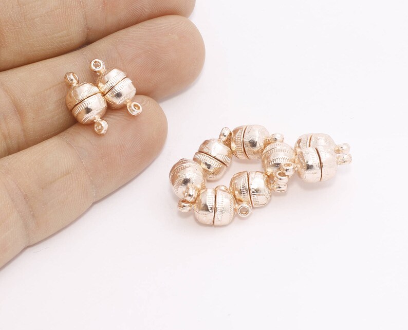 5 Sets 7x15mm Rose Gold Clasps Round Etsy